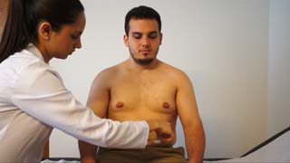 Prova de sensibilidade: sensibilidade superficial- tato protopático (tronco e abdomen)